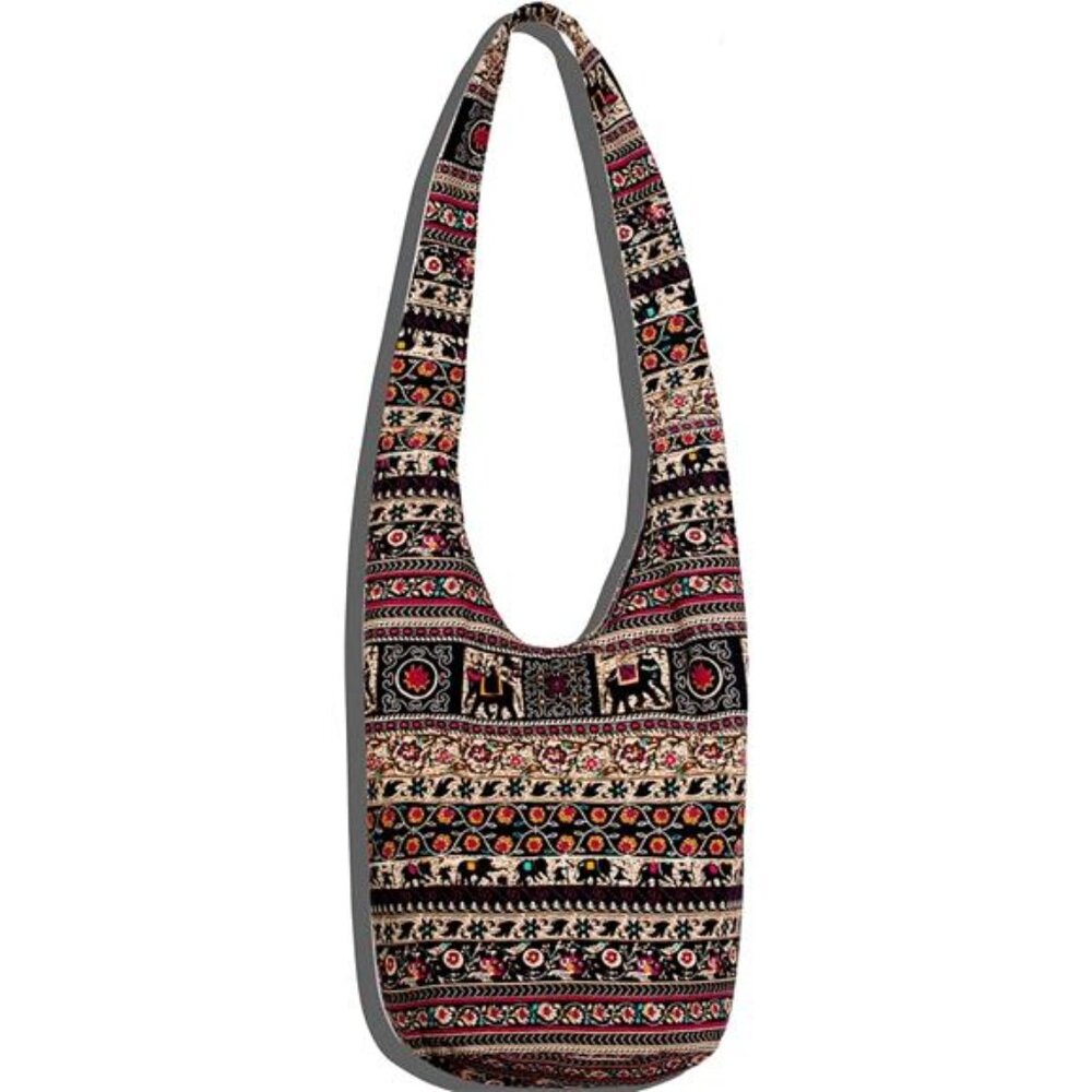 Hippie Crossbody Bag Thai Top Zip Hobo Sling Bag Handmade Hipster Messenger Bag
